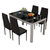 餐桌椅组合现代简约小户型4人6人长方形家用吃饭桌子钢化玻璃餐桌(星际黑)