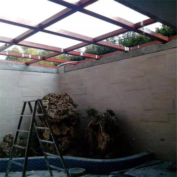 下沉式庭院阳光房天井阳光房夹胶带中空玻璃顶天窗另外计价咨询热线