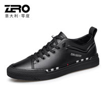 Zero零度男鞋小白鞋2021新品板鞋男士休闲皮鞋时尚拼接低帮鞋子男(黑色 39)