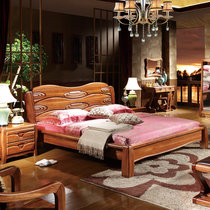 品尚美家 全实木床卧室双人大床结婚床金丝檀实木家具