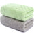 三利 纯棉素雅毛巾2条装 32×74cm 情侣款柔软吸水洗脸面巾(绿色+灰色 毛巾)