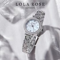Lola Rose手表女英国时尚石英女士手表蓝宝石表镜镶锆石白贝小银表礼物LR4167