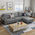 紫茉莉北欧沙发风格小户型三人位客厅组合现代简约布艺沙发实木整装家具(科技布（颜色备注） 双位+贵妃（2.6米）)