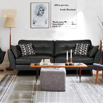 TIMI天米 北欧沙发 现代简约沙发 皮艺沙发组合 单人双人三人沙发 客厅沙发组合(黑色 单人位沙发)