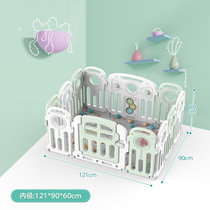 儿童婴儿防护栏游戏围栏室内家用宝宝安全栅栏爬行垫学步地上围栏(糖果绿白10+2 默认版本)