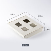日本AKAW电视空调遥控器挂盒挂壁式收纳盒免打孔储物盒杂物整理盒(灰色-大)