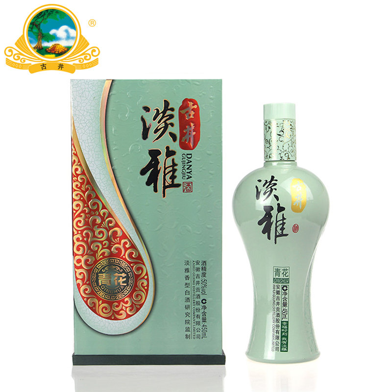 【安徽古井白酒图片】50度 古井淡雅青花 450ml 浓香型 中度 白酒图片