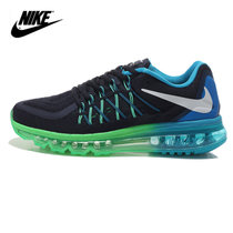 耐克男鞋女鞋气垫跑鞋NIKE MAX 网面透气训练鞋情侣款运动气垫跑步鞋(煤黑蓝 36)