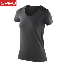 spiro 运动健身短袖T恤瑜伽服上衣运动紧身衣速干弹力训练塑身衣S280F(黑色 M)