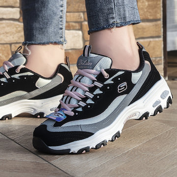 skechers斯凯奇缓震防滑运动鞋女经典熊猫鞋老爹鞋厚底增高休闲鞋