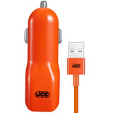 jce C53U系列高效安全双USB车载充电器 配锌合金充电数据线 适用三星，小米等 热火桔