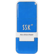 飚王（SSK）SCRS022 风云系列TF/Micro SD读卡器（蓝色）（高性能芯片，功耗低，性能稳定)