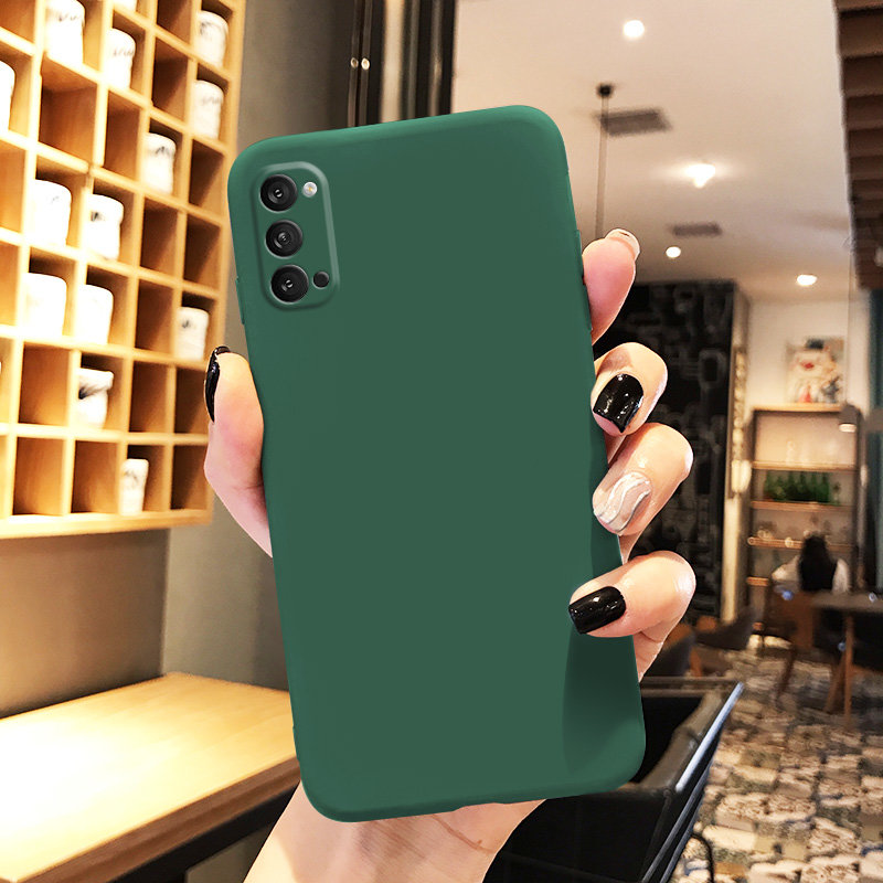 【山菡手机保护套图片】绿赐opporeno4手机壳reno4pro纯色硅胶轻薄