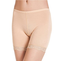 完美霞 3条装大码莫代尔女纯色安全裤打底裤(黑色1+杏2 适合腰围2.4-3.2尺)