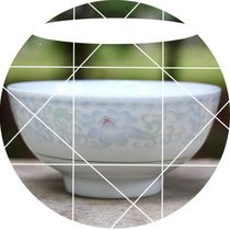 老式5.5英寸加厚釉下彩陶瓷碗家用吃饭碗6英寸传统复古大号面碗(5.5英寸【锦上添花】 6个 默认版本)