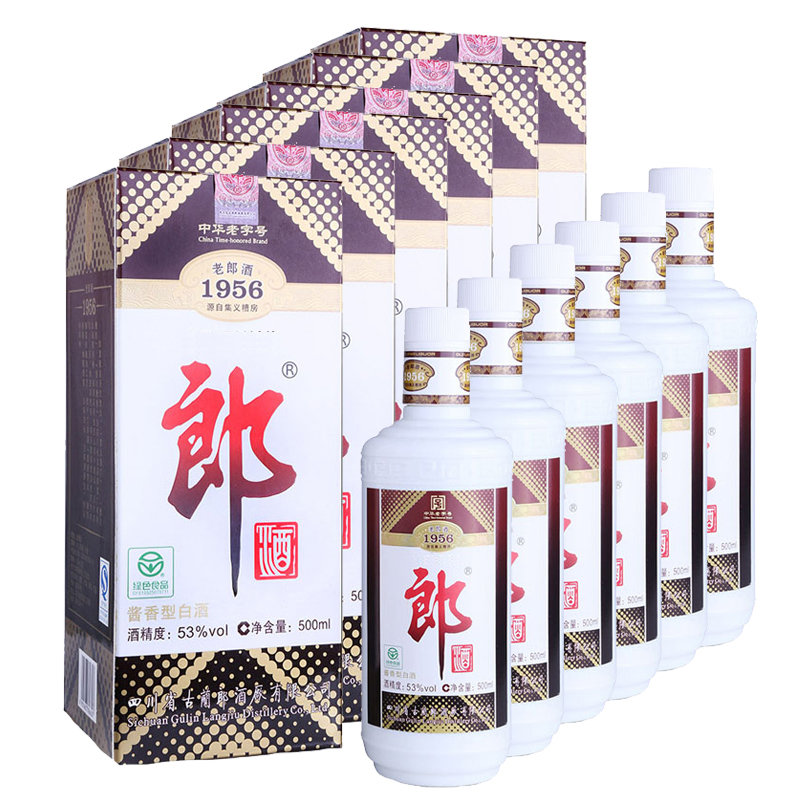白酒中华四川郎酒1956老郎酒53度500ml酱香型白酒国产6瓶装返回商品页
