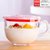 燕麦片碗带勺钢化玻璃碗耐热高温防摔大容量带盖家用早餐碗可微波(钢化杯+密封盖)