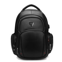 新款时尚双肩背包外置USB插口出行便捷背包大容量背包学生背包(黑色 p957#)