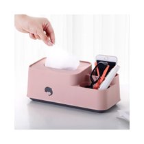 家用客厅抽纸盒 餐厅茶几简约纸巾盒 创意多功能遥控器抽纸收纳盒(粉 色)