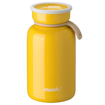 日本Mosh简约清新水杯不锈钢保温保冷杯可爱牛奶瓶大容量户外便携杯子 保温保冷杯拿铁系列-330ML/黄色