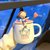 可爱卡通陶瓷杯带盖勺马克杯男女学生情侣水杯子咖啡杯情人节礼物(JY3282luck蓝粉女孩拥抱+ 定制盖+粉心勺)