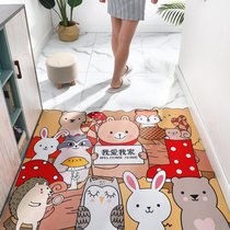 入户门地垫家用进门门口门垫卡通防滑脚垫浴室厕所卫生间吸水地毯(定制尺寸联系客服 我爱我家【水晶绒】)