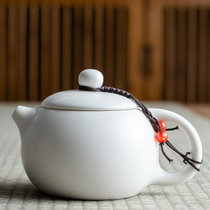 家用陶瓷茶壶泡茶水壶大小号单壶耐热玻璃花茶壶茶具送茶杯套装(定窑白瓷西施壶-（单壶）)