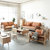 恒兴达 榉木全实木沙发现代简约客厅超纤皮沙发组合环保家具1+2+3(原木色 单人位)