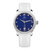 上海手表女士手表 全自动机械表 时尚潮流镶钻防水皮带女表802(白钢蓝面 皮带)