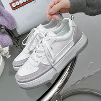 小白鞋2022年春夏季新款韩版休闲学生穿搭板鞋平底女鞋(白灰色 35)