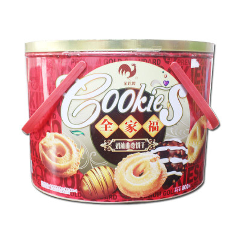 金鸡牌 全家福奶油曲奇饼干 800g/罐