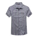 格斯帝尼（GESSDIMER）夏装新款 休闲男士短袖衬衫13502(紫色 L)