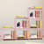 索尔诺 时尚大容量书架  自由组合简易储物架 书柜(粉红色 sj020304)