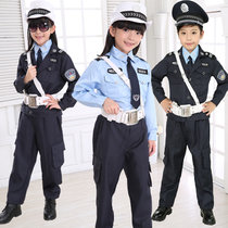 儿童警察服装幼儿园小学生小交警制服军装黑猫警长演出服表演套装(170cm)(短袖+短裤送领带)