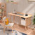 一米色彩 电脑桌 实木书桌卧室学习桌书架组合书柜一体家用写字桌办公桌 胡桃色书桌+椅子（1.4米）