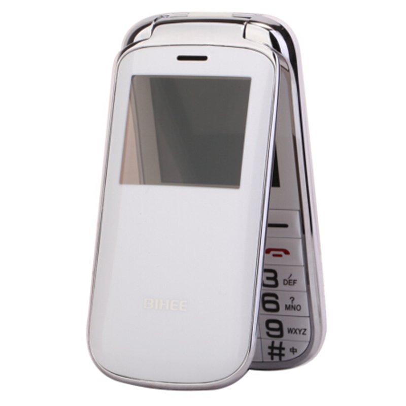 老年翻盖手机 时尚男女款翻盖按键 双模双卡老人机备用机(白色)