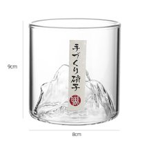 威士忌酒杯观山藏山杯富士山玻璃杯子日式家用耐热手工制作红酒杯(观山杯酒杯【大号带日文签】)