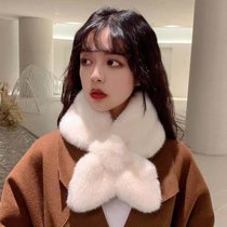 围巾女学生韩版冬季保暖新款加厚护颈围脖加绒百搭网红***披肩(奶白 默认)