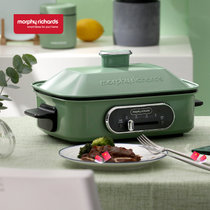 摩飞电器（MORPHY RICHARDS）MR9088 多功能锅料理锅 电烧烤锅电火锅家用电烤锅魔飞(绿-色标配(带深锅盘+牛扒盘+蒸盘))