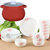 4升砂锅+十个米饭碗+十根勺子+四个8英寸菜盘子碟子餐具套装青花瓷陶瓷器家用韩式喝汤碗