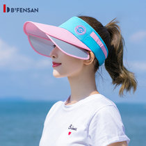 波梵森2021新款防晒帽子夏季空顶帽遮脸遮阳女式太阳帽(浅黄色)