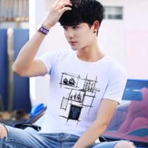 太子龙2018新款夏季短袖t恤男士打底衫韩版印花上衣服半袖体恤潮流修身  STZ1846-3 抢(TZLSTZ海船色 4XL)