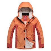 Agleroc/鹰岩新品户外服装 保暖一体式羊羔绒冲锋衣(桔色 M)
