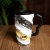 杯子男陶瓷陶瓷咖啡杯带盖勺韩式大容量创意办公室男女生个性马克杯杯子喝水复古(单杯-黑黄色- 加杯盖 加杯刷)
