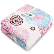 三利 纱布棉竹纤维AB版面巾 34×76cm 波西米亚风格洗脸面巾(粉紫天蓝)