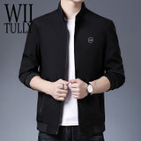WIITULLY男士简约时尚立领夹克外套WHHT1610(黑色 170)