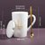 创意十二星座陶瓷马克杯带盖勺男女喝水杯家用情侣咖啡办公茶杯子(Lucky-带勺带盖)