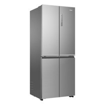 Haier/海尔 406升冰箱十字对开门多门四门风冷无霜双变频三档变温净味纤薄机身四门电冰箱(深空灰 406升)