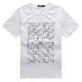 MXN麦根2013夏装新品英伦风图案纯色男士短袖T恤113212061(麦根白 XXL)