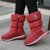 SUNTEK冬季雪地靴女士中筒加绒加厚保暖棉鞋高筒2021新款防水防滑长靴子(36 Y606-红色)